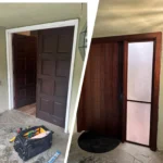 Exterior doors replaced by KapMorgan in Los Angeles, before and after