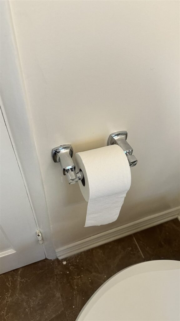 Toilet paper holder installed in a Los Angeles bathroom