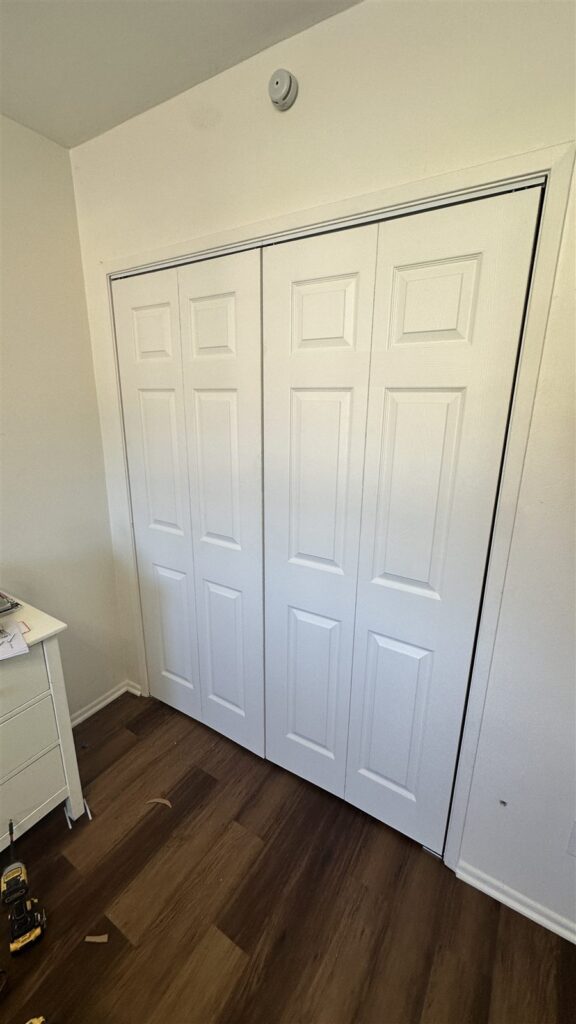 White bifold closet doors installed in Los Angeles
