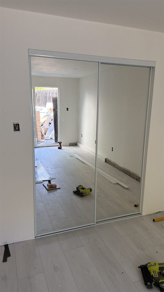 Mirrored sliding closet doors installed in Los Angeles