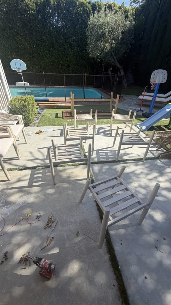 Backyard concrete patio in Los Angeles