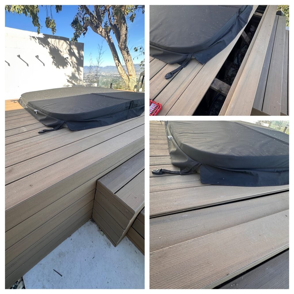 Deck boards replaced, before and after, in Los Angeles