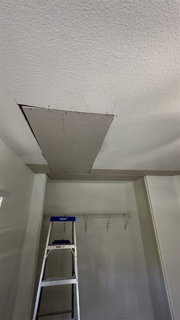 Ceiling drywall patch ready for finishing in Los Angeles