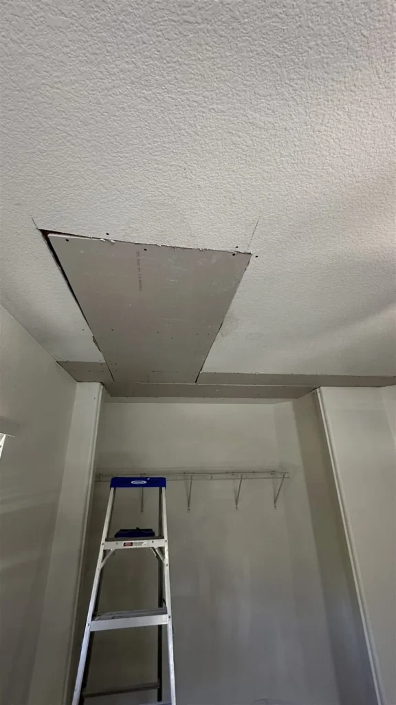 Ceiling drywall patch ready for finishing in Los Angeles