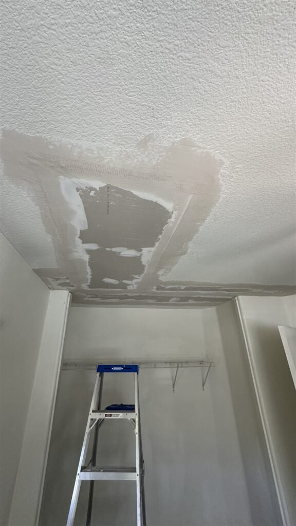 Ceiling drywall patch taped and mudded in Los Angeles