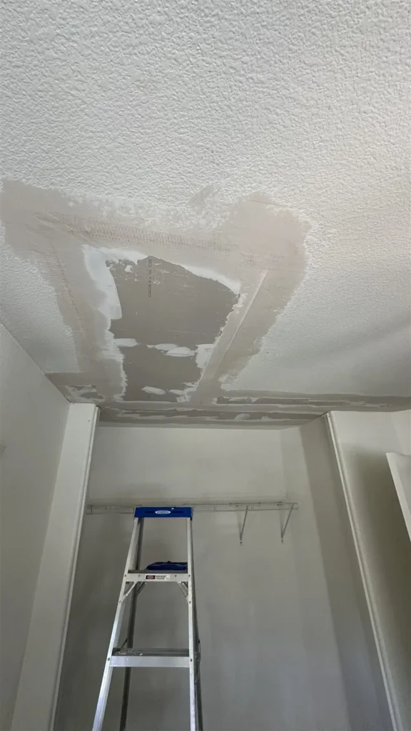 Ceiling drywall patch taped and mudded in Los Angeles