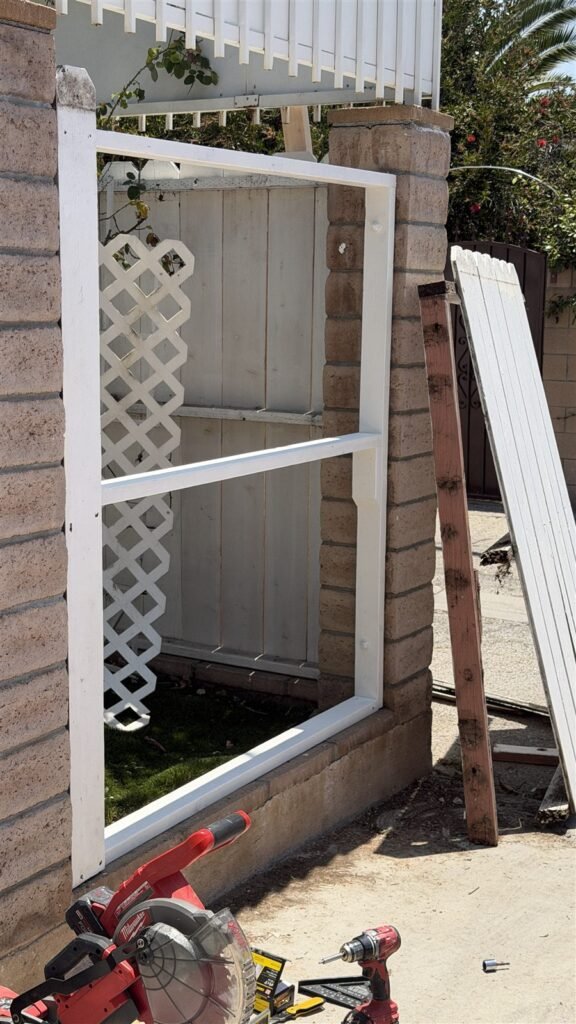 Lattice gate under construction in Los Angeles
