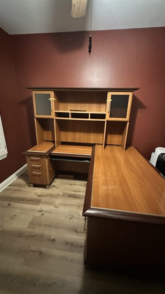 Desk with hutch assembled in a Los Angeles office