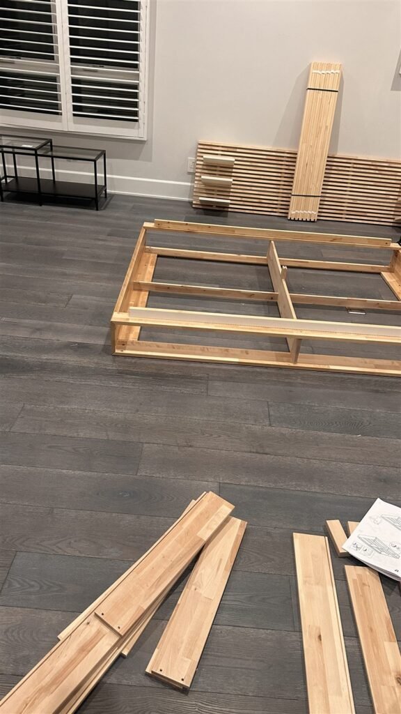 Bed frame being assembled in Los Angeles