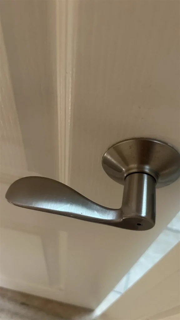 Lever door handle installed in Los Angeles