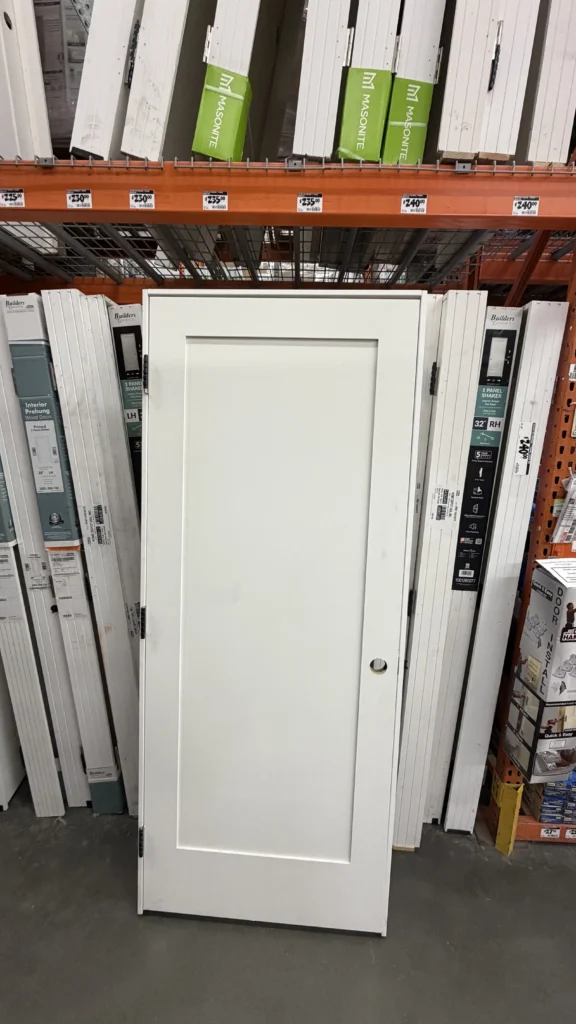 Replacement doors staged before installation