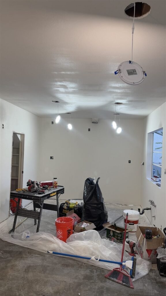Room prepared and painted in a Los Angeles home