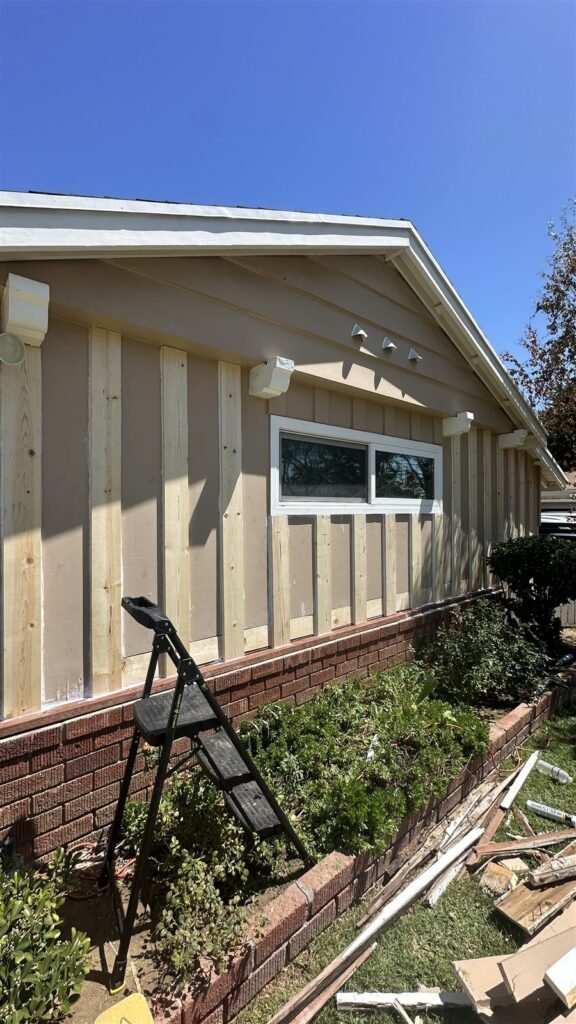 Exterior siding repair on a Los Angeles home