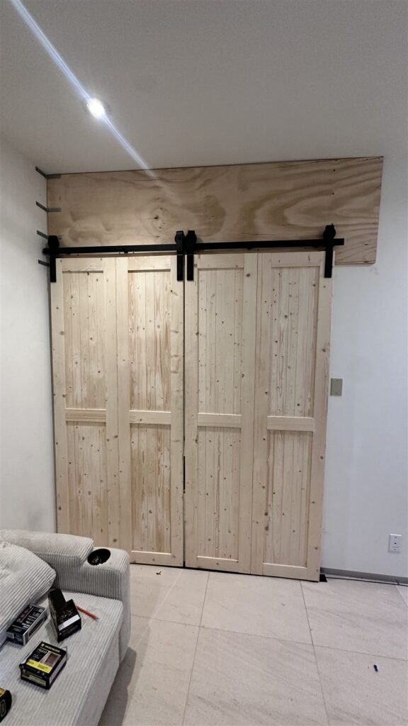 Barn door hardware and rustic doors installed in Los Angeles