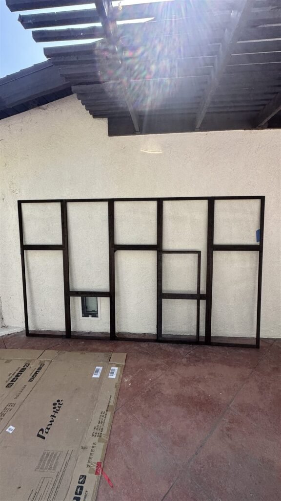 Black steel window frame fabricated in Los Angeles