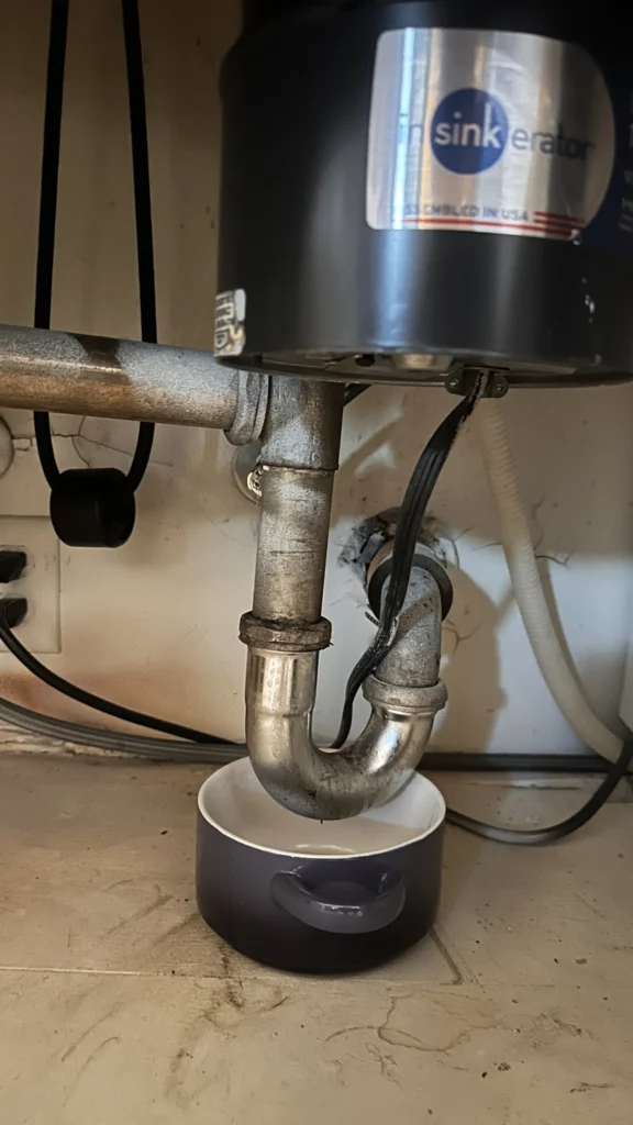 Garbage disposal unit installed under a sink