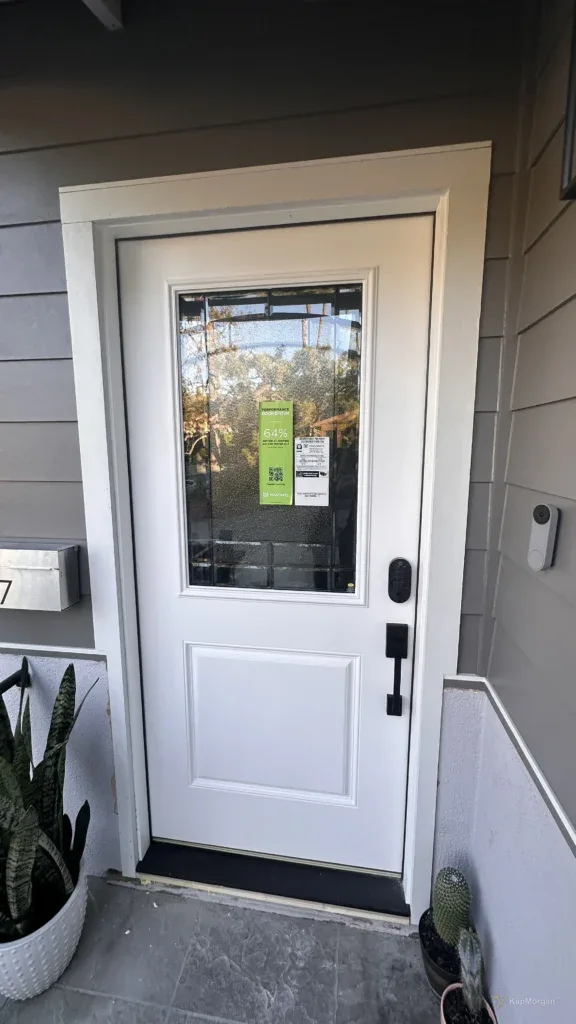 Exterior door with glass and white trim in Los Angeles